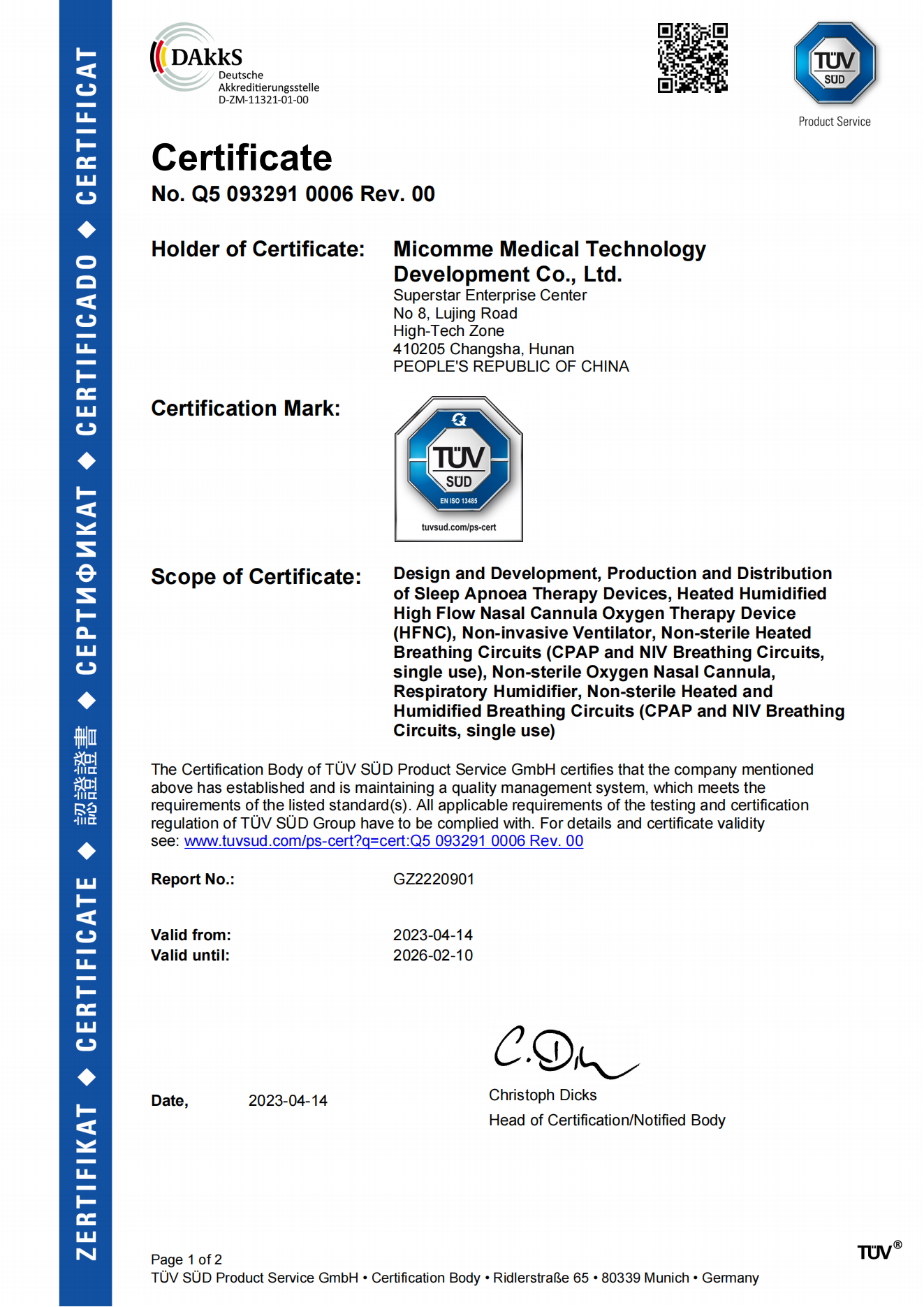 IS013485 Medical Device Quality System Certification